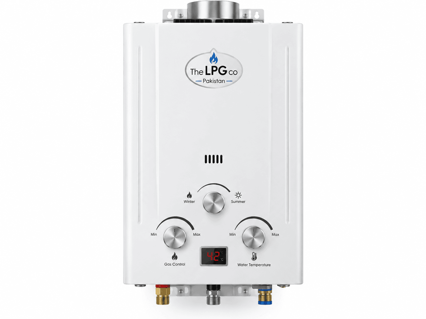 LPG geyser price in Pakistan — wall-mounted LPG instant geyser front view