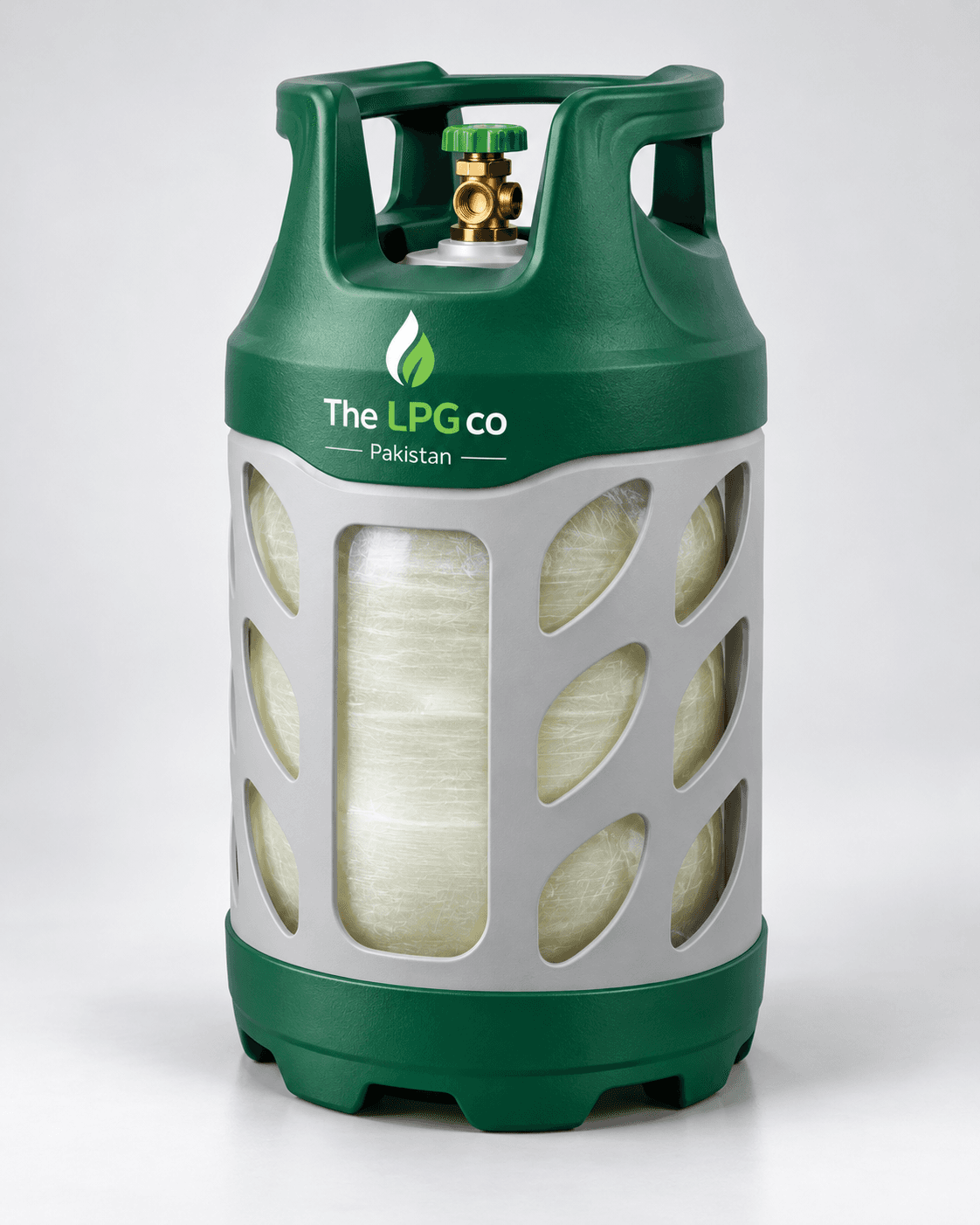 LPG composite cylinder three-quarter view for home LPG supply in Pakistan