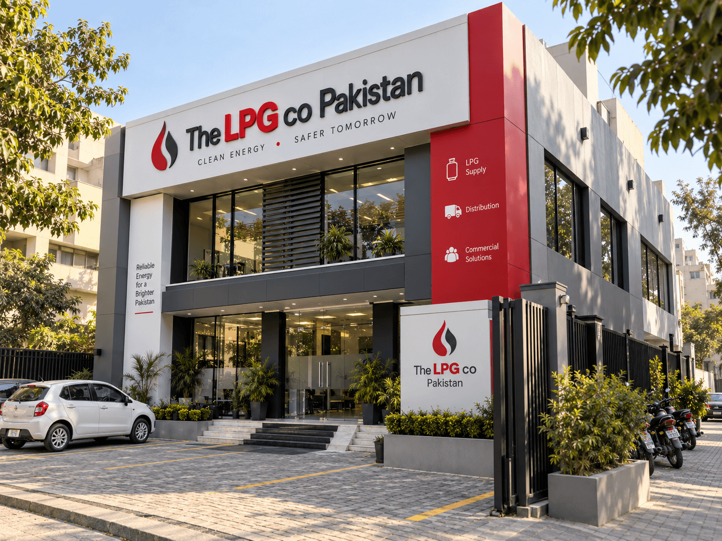 OGRA-licensed LPG marketer office — THE LPG CO. PAKISTAN building front view