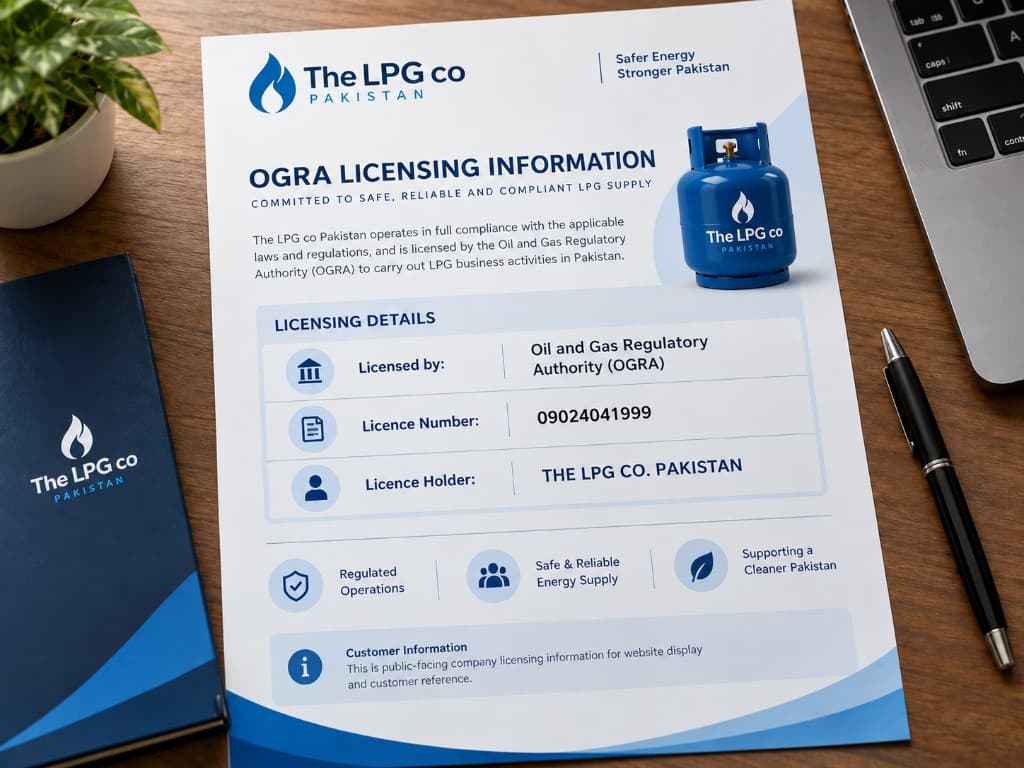 OGRA licensing information for THE LPG CO. PAKISTAN — licence number and company details
